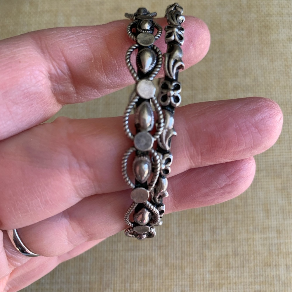 Two unique sterling plated bangles. - Picture 1 of 5